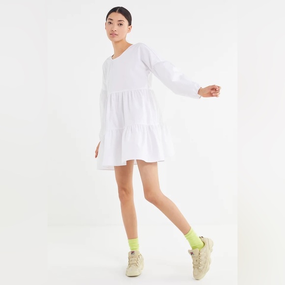 Urban Renewal Remnants Long Sleeve Tiered Poplin Mini Dress - Picture 3 of 11